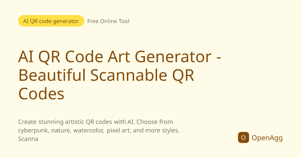 AI QR Code Art Generator - Beautiful Scannable QR Codes | OpenAgg